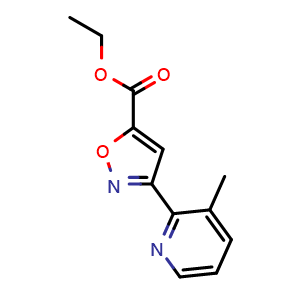 Chemical structure of Ethyl 3-(3-methylpyridin-2-yl)isoxazole-5-carboxylate , AChemBlock AD291950
