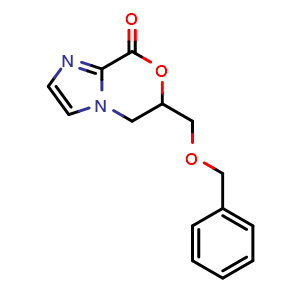 Chemical structure of 6-((Benzyloxy)methyl)-5,6-dihydro-8H-imidazo[2,1-c][1,4]oxazin-8-one , AChemBlock AD291954