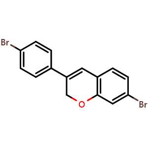 Chemical structure of 7-Bromo-3-(4-bromophenyl)-2H-chromene , AChemBlock AD291960