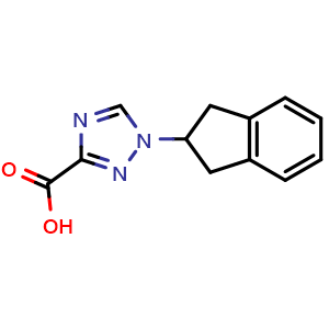 Chemical structure of 1-(2,3-Dihydro-1H-inden-2-yl)-1H-1,2,4-triazole-3-carboxylic acid , AChemBlock AD291961