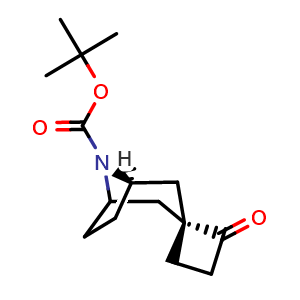 Chemical structure of tert-Butyl (1R,3R)-2'-oxo-8-azaspiro[bicyclo[3.2.1]octane-3,1'-cyclobutane]-8-carboxylate , AChemBlock AD291966