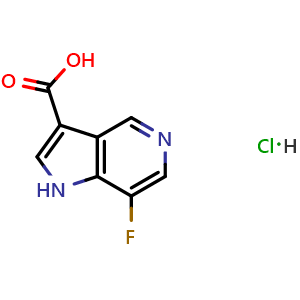 Chemical structure of 7-fluoro-1H-pyrrolo[3,2-c]pyridine-3-carboxylic acid hydrochloride , AChemBlock AD291969