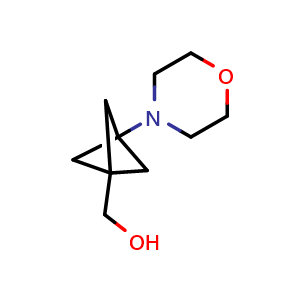 Chemical structure of (3-Morpholinobicyclo[1.1.1]pentan-1-yl)methanol , CAS 3079092-15-9, AChemBlock AD291975