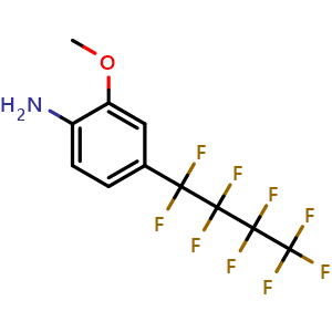 Chemical structure of 2-Methoxy-4-(1,1,2,2,3,3,4,4,4-nonafluorobutyl)benzenamine , CAS 1831846-78-6, AChemBlock AD291977