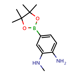 Chemical structure of N1-Methyl-5-(4,4,5,5-tetramethyl-1,3,2-dioxaborolan-2-yl)benzene-1,2-diamine , CAS 2344856-26-2, AChemBlock AD291985