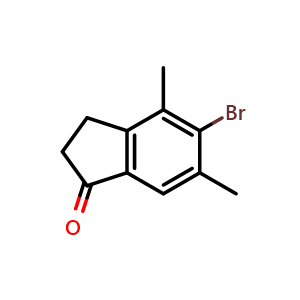 Chemical structure of 5-Bromo-4,6-dimethyl-2,3-dihydro-1H-inden-1-one , CAS 192194-96-0, AChemBlock AD291993