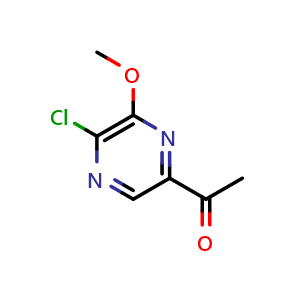 Chemical structure of 1-(5-Chloro-6-methoxypyrazin-2-yl)ethan-1-one , CAS 2758092-63-4, AChemBlock AD292003