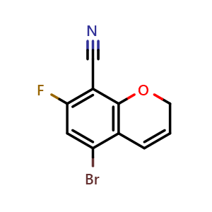 Chemical structure of 5-Bromo-7-fluoro-2H-chromene-8-carbonitrile , CAS 2930047-32-6, AChemBlock AD292008