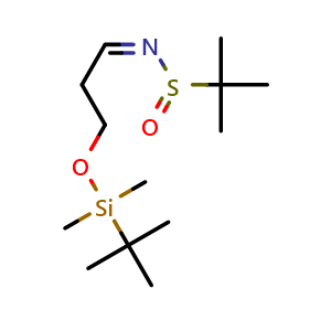 Chemical structure of (Z)-N-(3-((tert-Butyldimethylsilyl)oxy)propylidene)-2-methylpropane-2-sulfinamide , CAS 1397342-89-0, AChemBlock AD292013