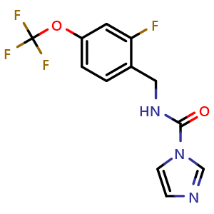 Chemical structure of N-(2-Fluoro-4-(trifluoromethoxy)benzyl)-1H-imidazole-1-carboxamide , CAS 3026300-69-3, AChemBlock AD292014