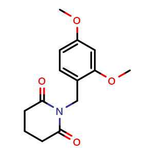 Chemical structure of 1-(2,4-Dimethoxybenzyl)piperidine-2,6-dione , CAS 1257250-99-9, AChemBlock AD292043