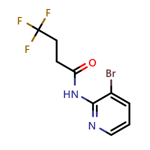 Chemical structure of N-(3-Bromopyridin-2-yl)-4,4,4-trifluorobutanamide , CAS 1493167-50-2, AChemBlock AD292046