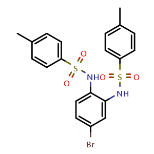 Chemical structure of N,N'-(4-Bromo-1,2-phenylene)bis(4-methylbenzenesulfonamide) , CAS 78680-93-0, AChemBlock AD292050