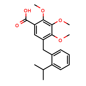 Chemical structure of 5-(2-Isopropylbenzyl)-2,3,4-trimethoxybenzoic acid , CAS 2975560-47-3, AChemBlock AD292053
