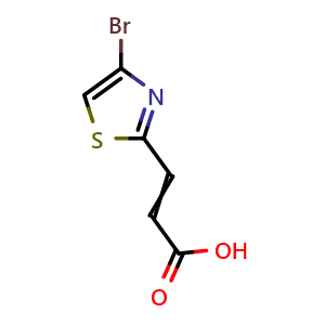 Chemical structure of 3-(4-Bromothiazol-2-yl)acrylic acid , CAS 3060084-24-1, AChemBlock AD292071