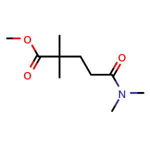 Chemical structure of Methyl 5-(dimethylamino)-2,2-dimethyl-5-oxopentanoate , CAS 193621-18-0, AChemBlock AD292072