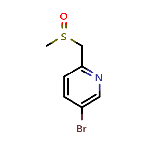 Chemical structure of 5-Bromo-2-[(methylsulfinyl)methyl]pyridine , CAS 1632310-40-7, AChemBlock AD292091