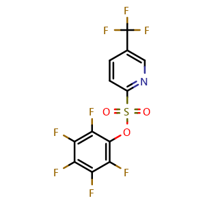 Chemical structure of 5-Trifluoromethyl-pyridine-2-sulfonic acid pentafluorophenyl ester , CAS 2990335-51-6, AChemBlock AD292093