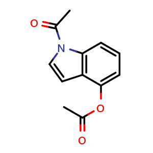 Chemical structure of 1-Acetyl-1H-indol-4-yl acetate , CAS 1940025-86-4, AChemBlock AD292109