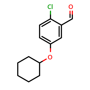 Chemical structure of 2-Chloro-5-(cyclohexyloxy)benzaldehyde , CAS 1289155-95-8, AChemBlock AD292134