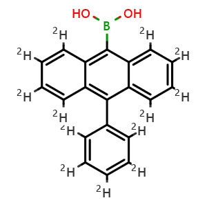 Chemical structure of (10-Phenylanthracen-9-yl)boronic acid-d13 , CAS 2757918-58-2, AChemBlock AD292147