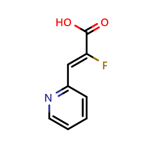 Chemical structure of (Z)-2-Fluoro-3-(pyridin-2-yl)acrylic acid , CAS 209846-22-0, AChemBlock AD292148