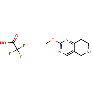 Chemical structure of 2-Methoxy-5,6,7,8-tetrahydropyrido[4,3-d]pyrimidine  trifluoroacetic acid , CAS 3029666-89-2, AChemBlock AD292149