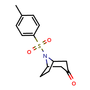 Chemical structure of 8-Tosyl-8-azabicyclo[3.2.1]octan-3-one , CAS 1902924-47-3, AChemBlock AD292162