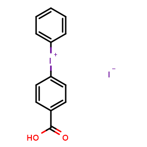Chemical structure of (4-Carboxyphenyl)(phenyl)iodonium Iodide , CAS 109185-50-4, AChemBlock AD292163