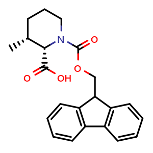 Chemical structure of 1-(9H-Fluoren-9-ylmethyl) (2S,3R)-3-methyl-1,2-piperidinedicarboxylate , CAS 2227847-54-1, AChemBlock AD292165