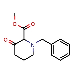 Chemical structure of Methyl 1-benzyl-3-oxo-piperidine-2-carboxylate , CAS 3095815-04-3, AChemBlock AD292170