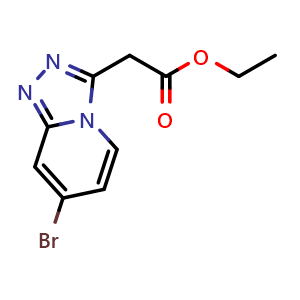 Chemical structure of Ethyl 2-(7-bromo-[1,2,4]triazolo[4,3-a]pyridin-3-yl)acetate , CAS 2104908-60-1, AChemBlock AD292173