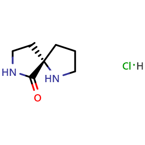 Chemical structure of (5S)-1,7-Diazaspiro[4.4]nonan-6-one hydrochloride , CAS 2752741-69-6, AChemBlock AD292188