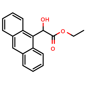 Chemical structure of Ethyl 2-(9-anthryl)-2-hydroxy-acetate , CAS 160727-69-5, AChemBlock AD292195