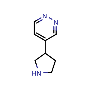 Chemical structure of 4-Pyrrolidin-3-ylpyridazine , CAS 2167944-81-0, AChemBlock AD292203