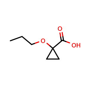 Chemical structure of 1-Propoxycyclopropanecarboxylic acid , CAS 2883435-52-5, AChemBlock AD292221