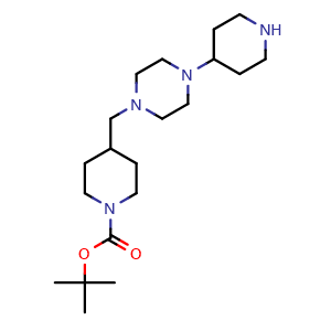 Chemical structure of tert-Butyl 4-[[4-(4-piperidyl)piperazin-1-yl]methyl]piperidine-1-carboxylate , CAS 2861229-17-4, AChemBlock AD292223