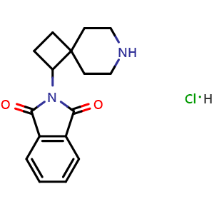 Chemical structure of 2-(7-Azaspiro[3.5]nonan-3-yl)isoindoline-1,3-dione hydrochloride , CAS 1801765-62-7, AChemBlock AD292226
