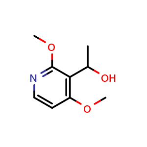 Chemical structure of 1-(2,4-Dimethoxypyridin-3-yl)ethan-1-ol , CAS 1647096-58-9, AChemBlock AD292231