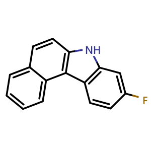 Chemical structure of 9-Fluoro-7H-benzo[c]carbazole , CAS 2773396-94-2, AChemBlock AD292232