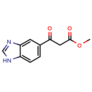 Chemical structure of Methyl 3-(1H-Benzo[d]imidazol-5-yl)-3-oxopropanoate , CAS 2104200-34-0, AChemBlock AD292242