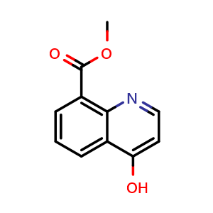 Chemical structure of Methyl 4-hydroxyquinoline-8-carboxylate , CAS 860206-84-4, AChemBlock AD292243