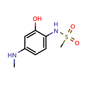 Chemical structure of N-(2-Hydroxy-4-(methylamino)phenyl)methanesulfonamid , CAS 1243367-58-9, AChemBlock AD292249