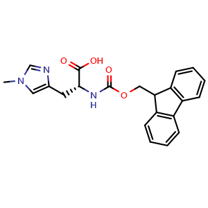 Chemical structure of Fmoc-D-His(1-Me)-OH , CAS 1197025-85-6, AChemBlock AD292253