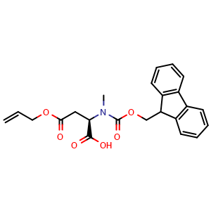 Chemical structure of Fmoc-N-Me-D-Asp(OAll)-OH , CAS 864966-75-6, AChemBlock AD292262