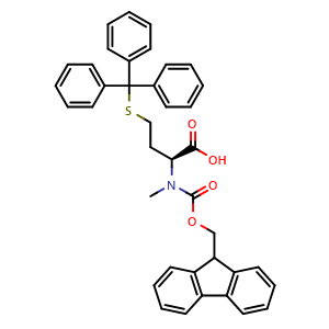 Chemical structure of Fmoc-N-Me-L-HomoCys(Trt)-OH , CAS 526210-71-9, AChemBlock AD292264
