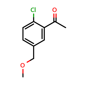 Chemical structure of 2'-Chloro-5'-(methoxymethyl)acetophenone , CAS 1553799-25-9, AChemBlock AD292265