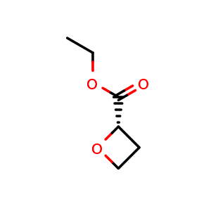Chemical structure of (S)-Ethyl oxetane-2-carboxylate , CAS 2382547-44-4, AChemBlock AD292269