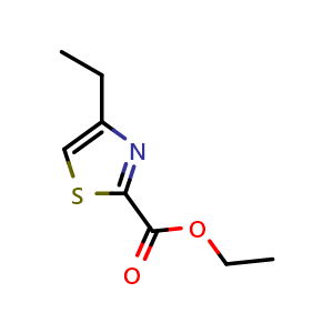 Chemical structure of Ethyl 4-ethylthiazole-2-carboxylate , CAS 79247-88-4, AChemBlock AD292270