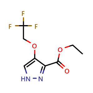 Chemical structure of Ethyl 4-(2,2,2-trifluoroethoxy)-1H-pyrazole-3-carboxylate , CAS 2394876-74-3, AChemBlock AD292272